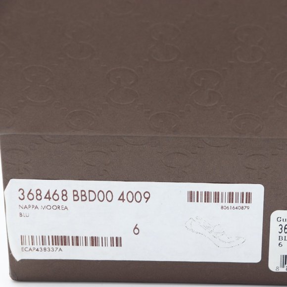 NIB Gucci Mens Navy Blue Unlined Leather Slip-on Loafers Shoes - Picture 9 of 9